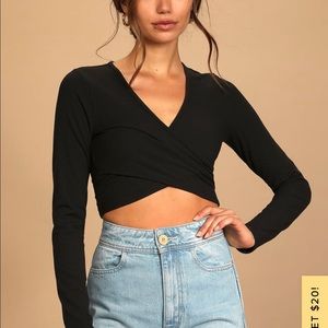 Lulus wrap long sleeve top